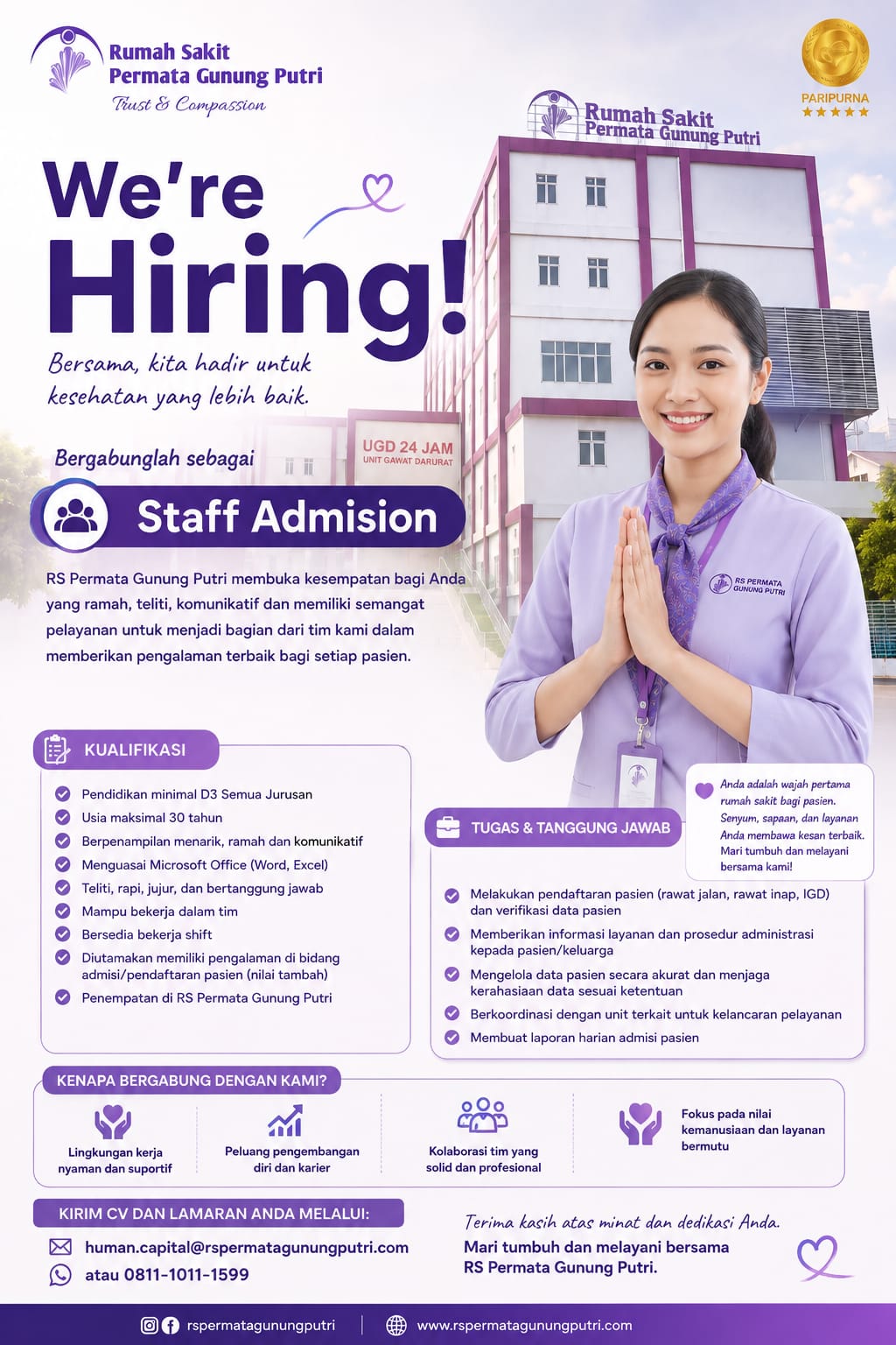 Foto lowongan Staff Admision